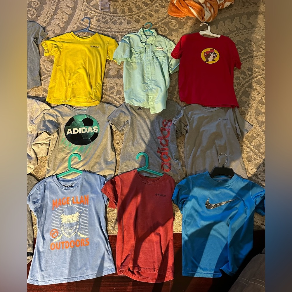 Boys size medium tops and one heavy jacket. Long sleeve Mario not available.